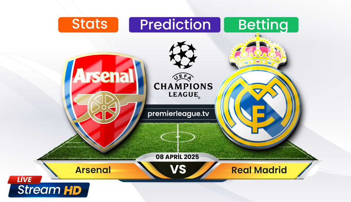 epltabletv's tweet photo. Arsenal vs Real Madrid Champions League Quarterfinal 2025 

Watch live on https://t.co/XD46ldk22C! 

Don’t miss the clash! 

#Arsenal  #RealMadrid 
#ChampionsLeague 
#UCL #Quarterfinal2025 
#FootballLive 
#LiveStream 
#ArsenalRealMadrid https://t.co/uZv01yj0tv