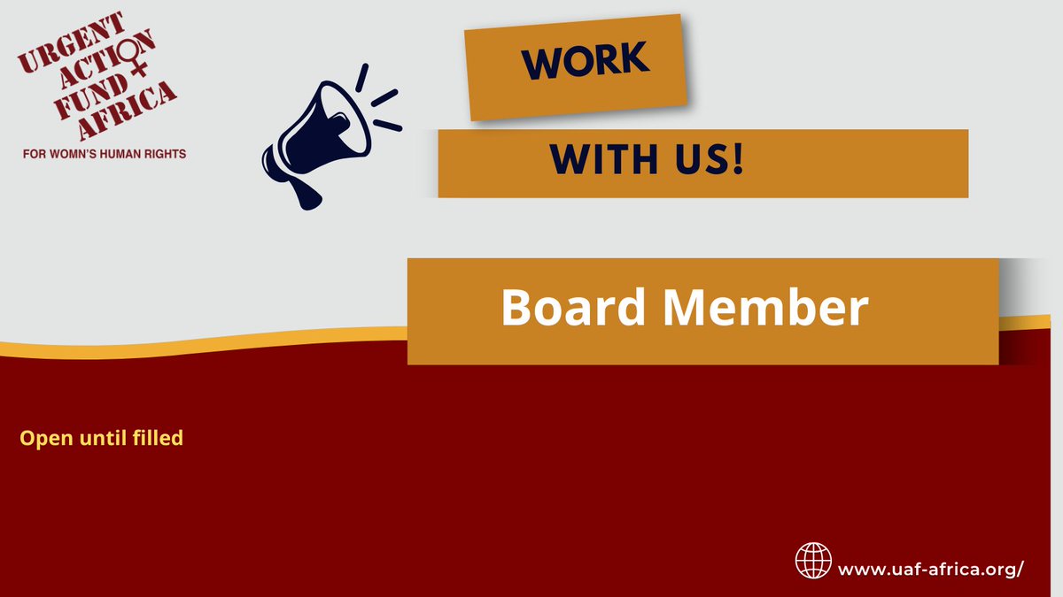 𝐁𝐞𝐜𝐨𝐦𝐞 𝐚 𝐁𝐨𝐚𝐫𝐝 𝐌𝐞𝐦𝐛𝐞𝐫 𝐚𝐭 𝐔𝐀𝐅-𝐀𝐟𝐫𝐢𝐜𝐚!
Follow this link for more details and to apply: bit.ly/44jnNCO 
𝐎𝐩𝐞𝐧 𝐮𝐧𝐭𝐢𝐥 𝐟𝐢𝐥𝐥𝐞𝐝