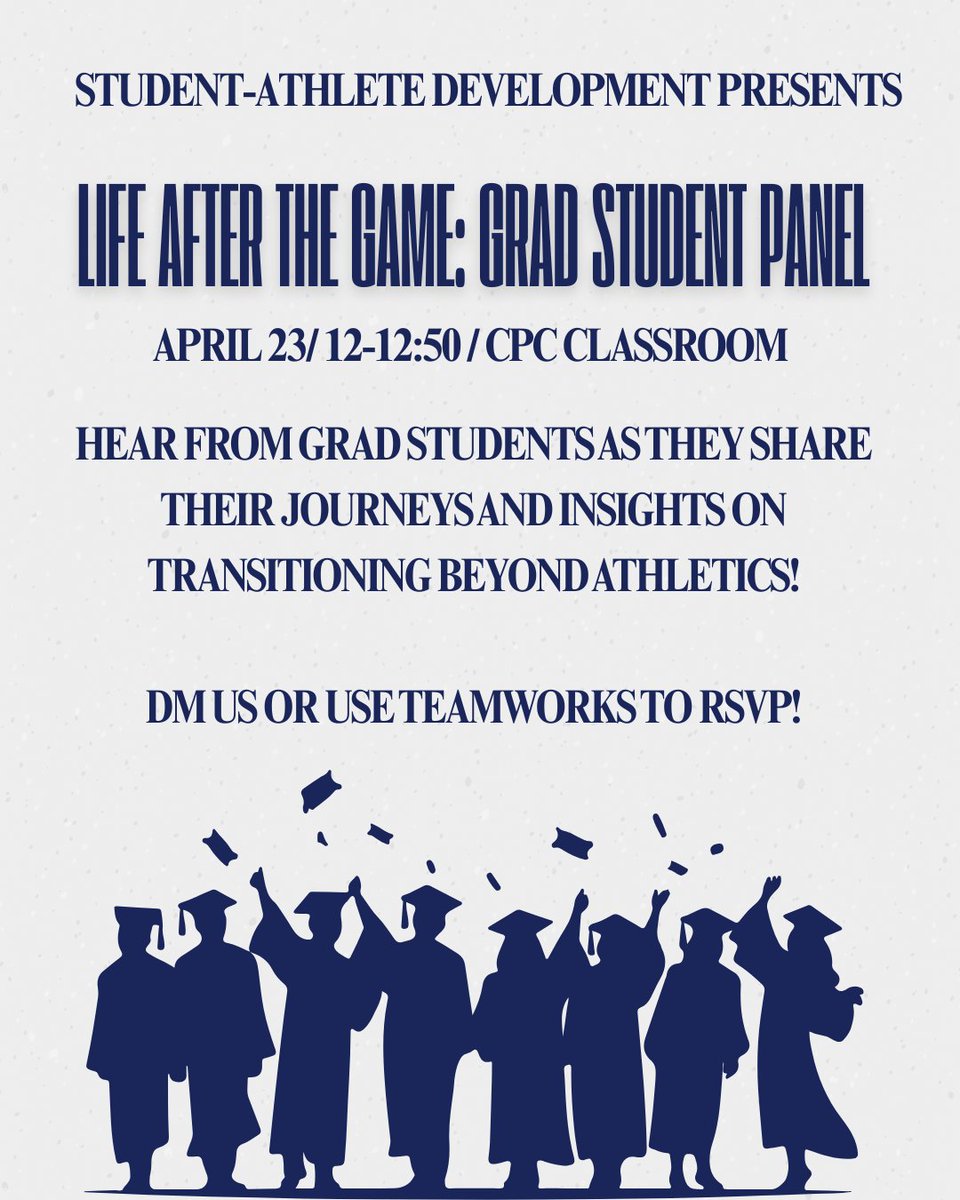 🚨🚨🚨 DATE CHANGE! DATE CHANGE! 🚨🚨🚨 The Grad Panel LNL has been changed to APRIL 23rd, same time, same place. Hope to see you there!! #MavUp #BuckEm#SharkMentality