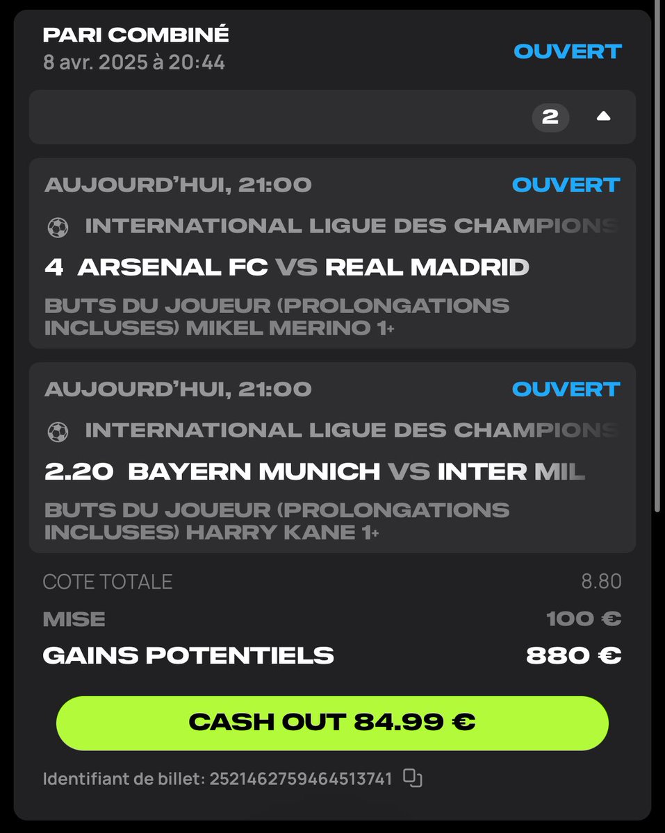 Nieostry's tweet photo. ⚽️ #ChampionsLeague ⚽️

Deux bets pour ce soir ⬇️

Les meilleures cotes sont chez #FCMOON ; rejoins-moi ici : https://t.co/VyR51GIew3 😈

#TeamParieur #TeamParieurs #ARSRMA #BAYINT #UCL #LiguedesChampions #LDC https://t.co/dapzTQ7bPh