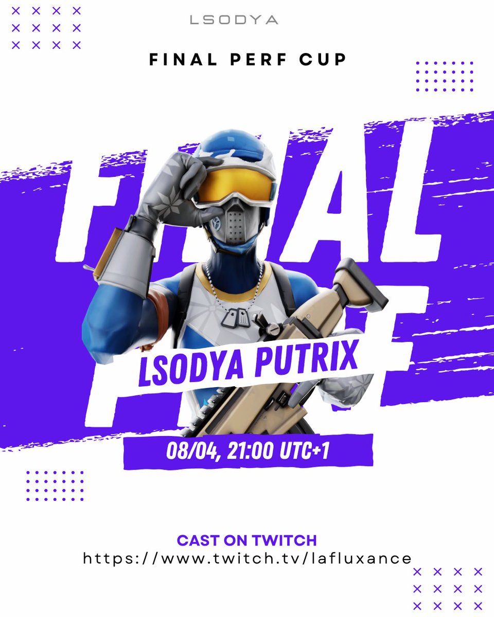 Lsodya's tweet photo. 🏆 FINALE DE LA PERF CUP – LSODYA EN LIVE !

Ce soir de 21h à 23h, notre joueur @Putrixongrind 🇺🇦 représente fièrement Lsodya en finale de la Perf Cup ⚔️

🎙️ Le cast est assuré en direct par @ImFluxyyyy , et le live est déjà lancé ! 

https://t.co/En1e37uspT https://t.co/xgGy8EvC4S