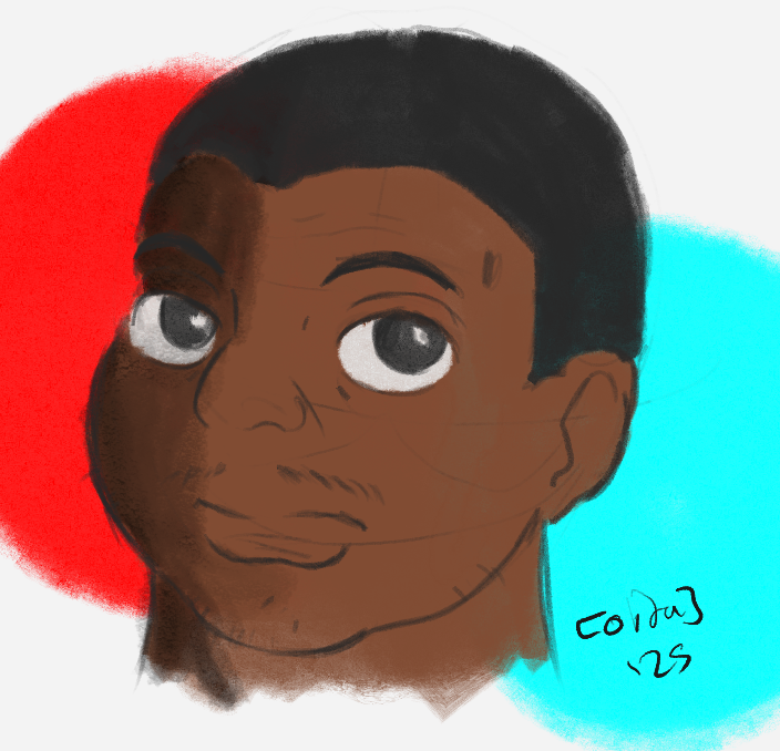 I tried (and failed) to draw myself in the Ghibli artstyle.