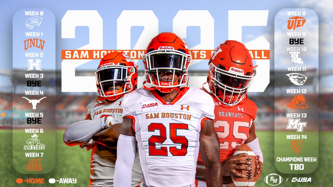 Stadium set.  Opponents set.  

Here are the weeks of the season and who your Kats will battle each week. 

*Kickoff times via TV partners still to be determined.  

#EatEmUpKats
