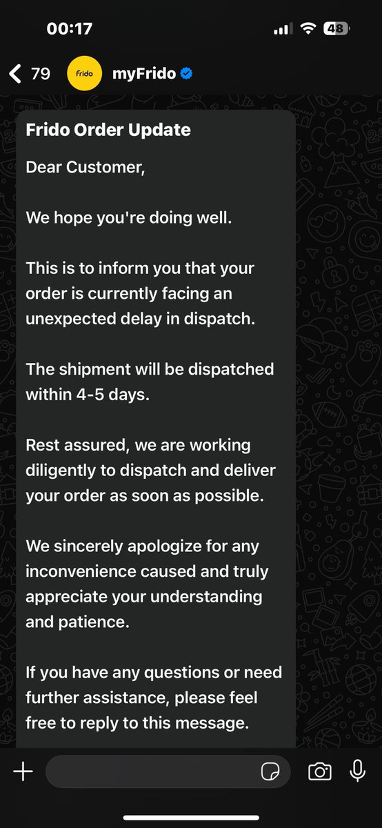 cloud_walker28's tweet photo. @myfrido @ganeshsonawane 
Pathetic service by @myfrido order product for my road trip but after 5 days they tell your order is delayed https://t.co/1CboplxqU9