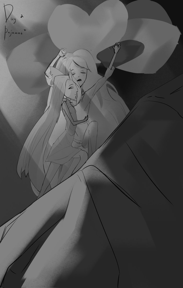Differente20885's tweet photo. After a hard day, sleeping next to you is what I love more than anything 👑

Day 2: Pajamas (or more likely sleeping)

#ChaggieWeek2025 , sketch
@Chaggie_Week 

#HazbinHotel #HazbinHotelFanart #chaggie https://t.co/ZRozhaskyb