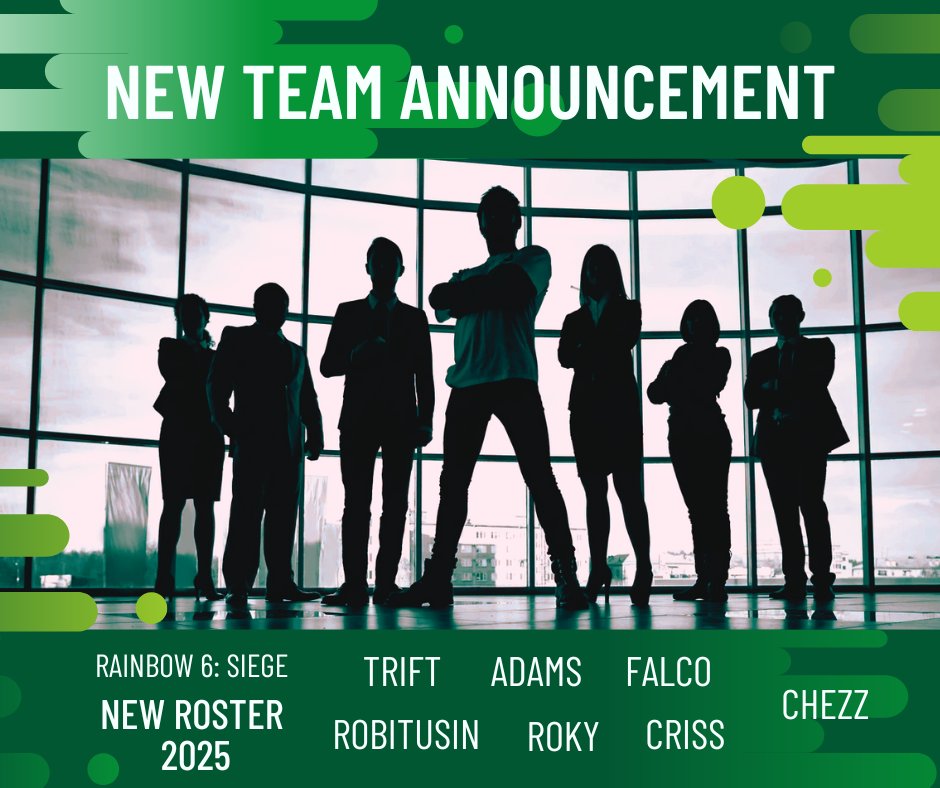 [#R6][#RosterAnnouncement]

Here it is! For the upcoming season please welcome our new <a href="/Rainbow6Game/">Rainbow Six Siege X</a> team!

LU:
👴<a href="/TRIFT15/">TRIFT</a> 
👶<a href="/adamsr6_/">Adams</a> 
💪<a href="/Robitusiin/">Robitusin</a> 
😈<a href="/Falc010/">Falc0</a> 
👳‍♂️<a href="/RokyDeNemboxolo/">OktáviaDementor</a> 
SUB:
🫡<a href="/Criss_R6S/">Criss</a> 
MNGR:
👨‍🍳<a href="/Chezzwga/">Chezz</a> 

Let's go boys! 
💚🔥

#SPIRIT #ROSTER