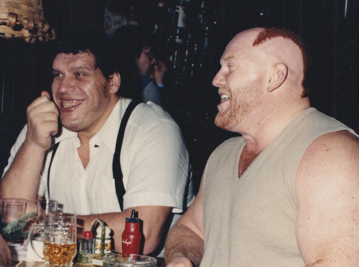 Andre the Giant and Big Van Vader caught in a rare, candid moment. How big of a dream match would a prime-era clash between these two have been?

Big Van Vader premieres tonight at 10pm ET on <a href="/VICETV/">VICE TV</a>