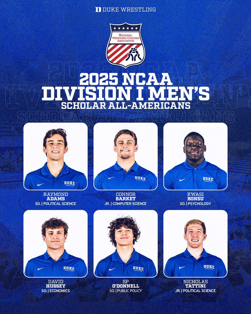 Shoutout to our six NWCA Scholar All-Americans 🙌

Read More ➡️ goduke.us/3XPXvEn