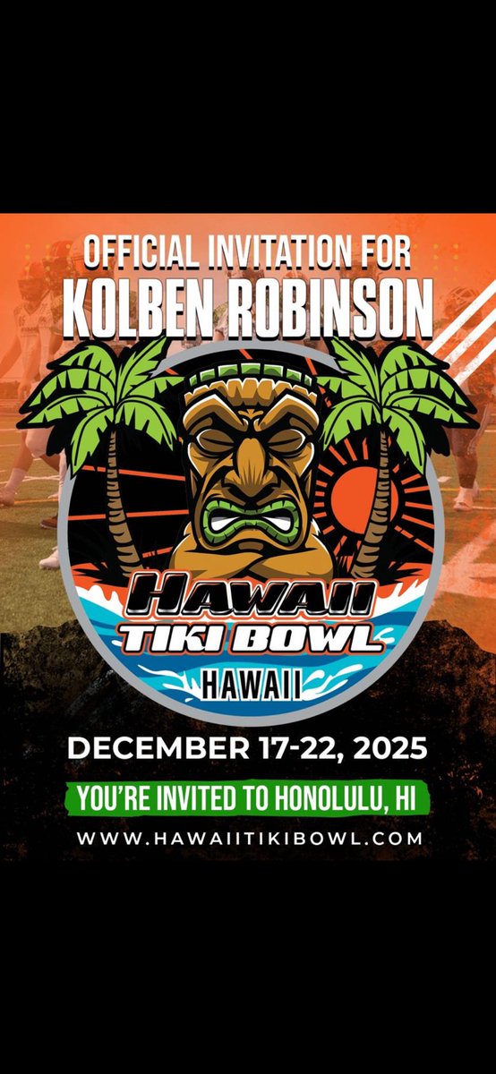 Thanks Coach Fillipp the Tiki bowl invite!