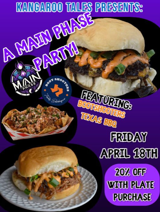 KangarooTales's tweet photo. Recently 4 members of Team Main Phase have made it into the Vegas MTG Pro-Tour, so as their sponsors we need to send them off in style! Come & grab a bite with Boot Shooters BBQ for a discount!
#KatyTx #Houston #KangarooTales #TCG #MTG #Bootshootersbbq #teammainphase #mainphase https://t.co/UsAlXUFeXQ
