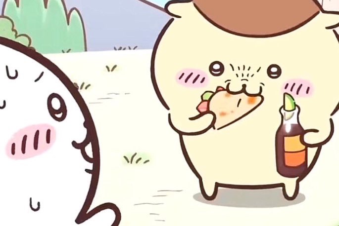 been seeing the hc &amp; edits of kurimanju being a Latino uncle so i thought of drawing a lil crossover of my two favs   🤎🍺my Mexican/Latino icons!! #miguelohara #kurimanju #chiikawa #atsv #btsv #mexicanartist