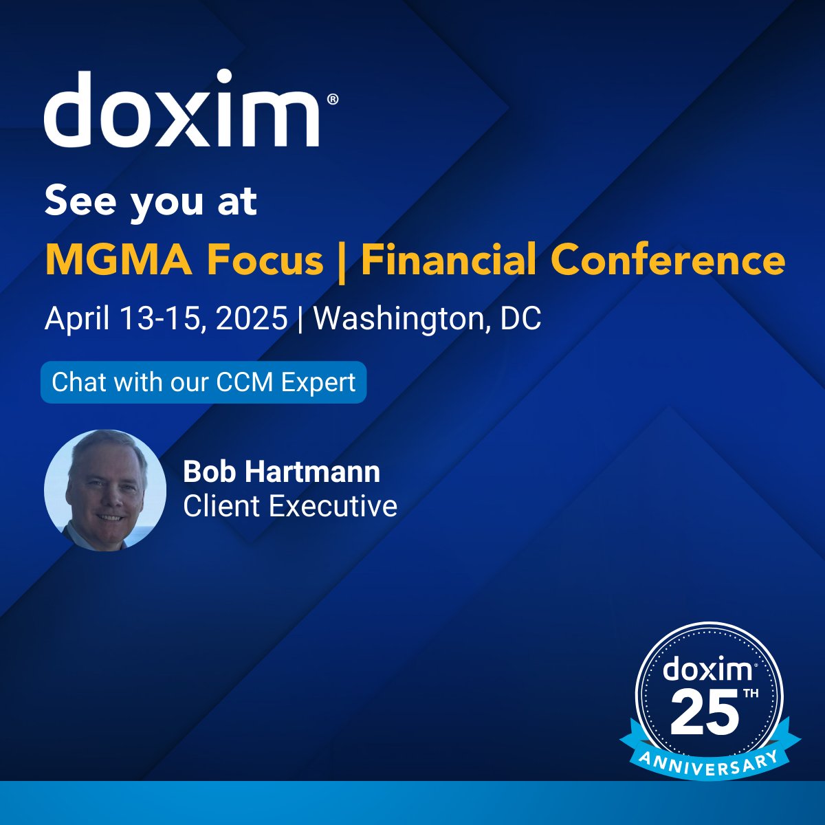 See you at MGMA Focus | Financial Conference in Washington, DC! 

Chat with Bob Hartmann to learn about our CCM for Healthcare. 

Book a Demo ➡️ lnkd.in/grNfpbJ4

#CCM #Healthcare #CustomerExperience #AccelerateRevenue