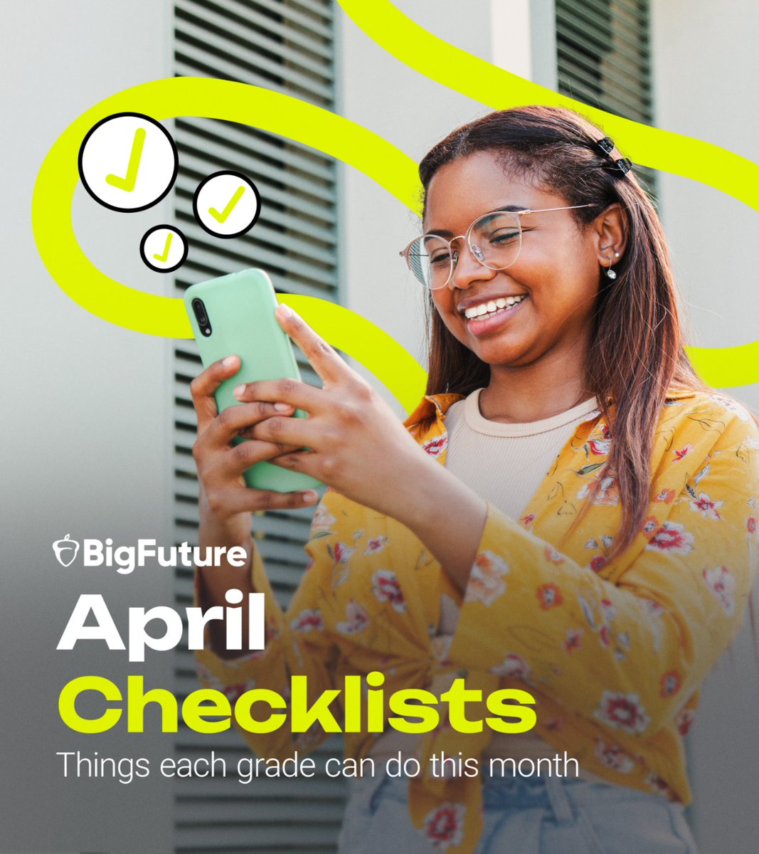 MyBigFuture's tweet photo. Invest in your future self with our April checklist. 🌷✅

9th Grade: https://t.co/PXP7gDvsCr 
10th Grade: https://t.co/MvFQmQbmIN 
11th Grade: https://t.co/wlHxH8cbW1 
12th Grade: https://t.co/BawSaFcKvU

#collegeplanning #careerplanning #goalsetting https://t.co/NcBPr8fUgW