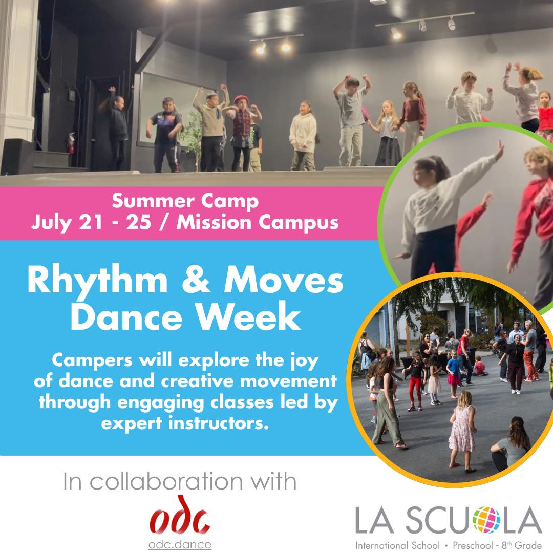 Join us for an exciting performing arts adventure in partnership with ODC School at our Mission campus! Children will explore rhythm, movement, and self-expression with professional instructors 🎶🩰 #LaScuolaSF #SummerCamp2025

Ready to join the fun? bit.ly/Summer_Camp_20…
