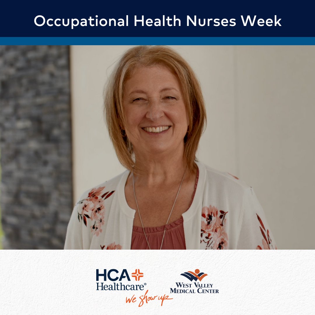 WestValleyMed's tweet image. Across our #HCAHealthcare network, we have nurses dedicated to the health and well-being of our colleagues. During Occupational Health Nurses (OHN) Week, we honor Robin for supporting our colleagues so they can deliver the best care to our patients.

#CareLikeFamily #OHNWeek