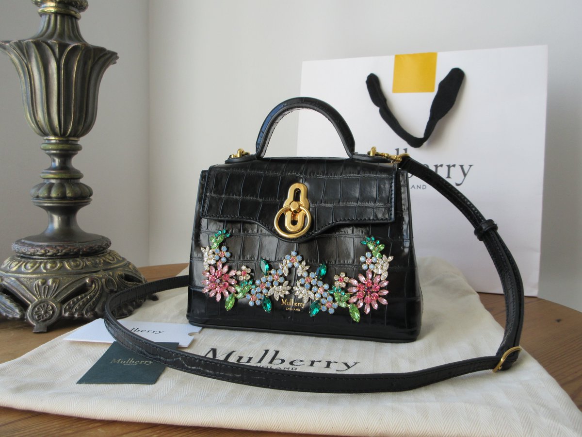 Naughtipidgin's tweet photo. Mulberry Micro Seaton in Black Shiny Croc Embossed Leather with Flower Crystals>https://t.co/kTFVzDcR4x https://t.co/EAjbXZsF2x