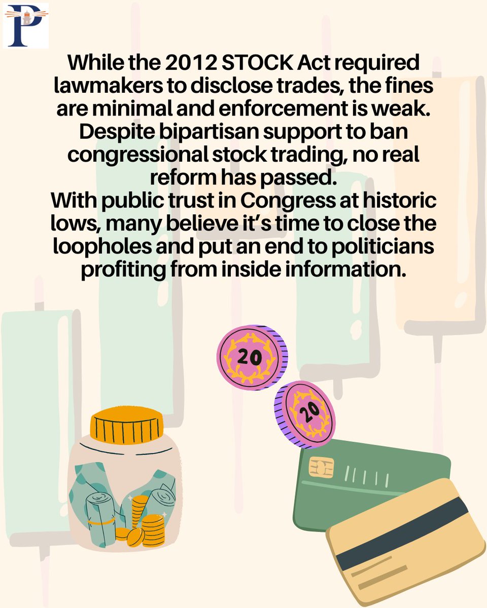 PeppBeacon's tweet photo. Congress members shouldn't be allowed to profit off info the rest of us don't have. Evan Leshinskie breaks down the growing call to ban congressional stock trading. Read more at the link below.
#CongressionalStockTrading 
https://t.co/IK28UWPLUX https://t.co/V8e8DpXQdF