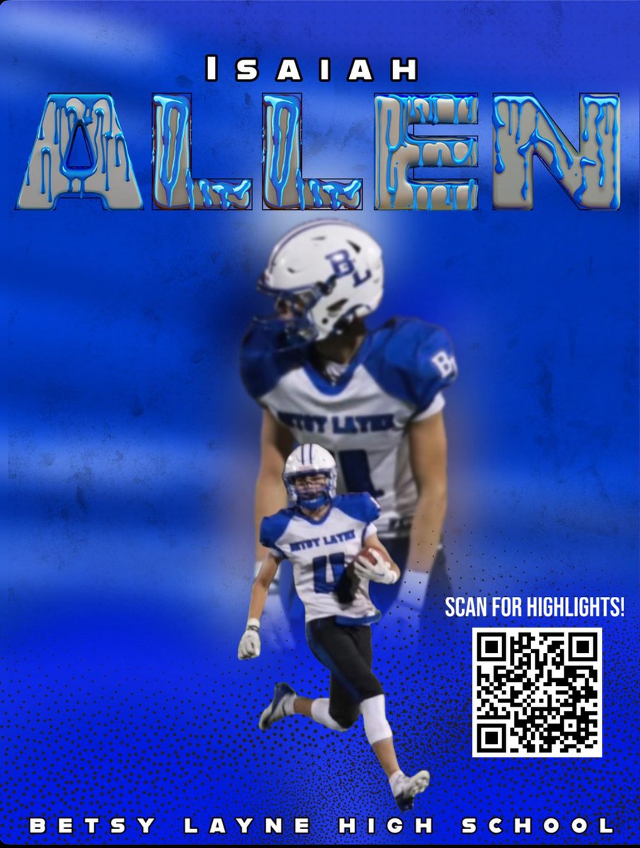Betsy Layne Football (@blbobcatsfb) on Twitter photo Two Sport Athlete, Isaiah Allen is gearing up for a spectacular senior campaign!
College Coaches— I encourage you to scan the QR Code Below and take a look at this Stud!
<a href="/ohthat_z/">Isaiah Allen</a> <a href="/St3PH3N85/">Stephen Allen</a> Two Sport Athlete, Isaiah Allen is gearing up for a spectacular senior campaign!
College Coaches— I encourage you to scan the QR Code Below and take a look at this Stud!
<a href="/ohthat_z/">Isaiah Allen</a> <a href="/St3PH3N85/">Stephen Allen</a>