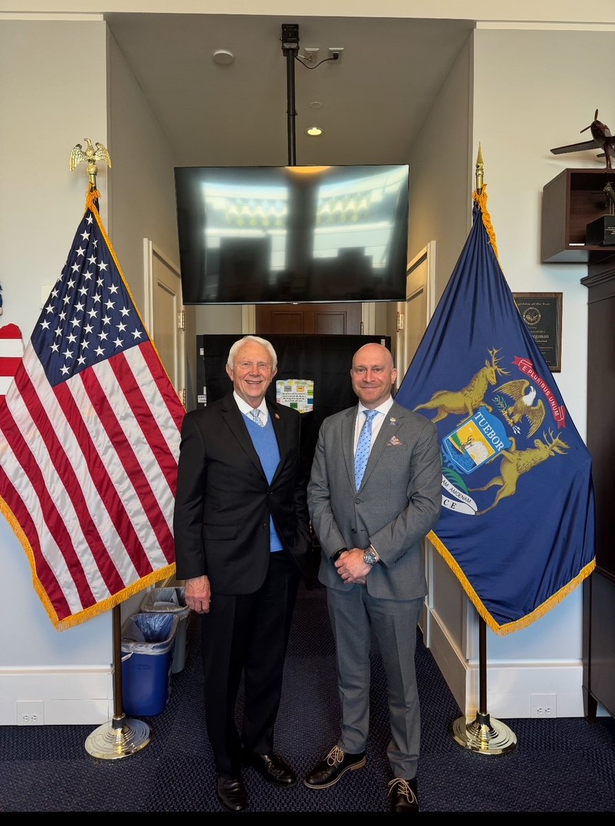 <a href="/NatlTroopers/">National Troopers Coalition</a> great to visit with <a href="/RepJackBergman/">Rep. Jack Bergman</a> to thank him for his vote to repeal WEP for our troopers and retirees.  Appreciate the Congressman's focus on recruitment and retention challenges for troopers and all law enforcement <a href="/MSPTApresident/">Nate Johnson</a>