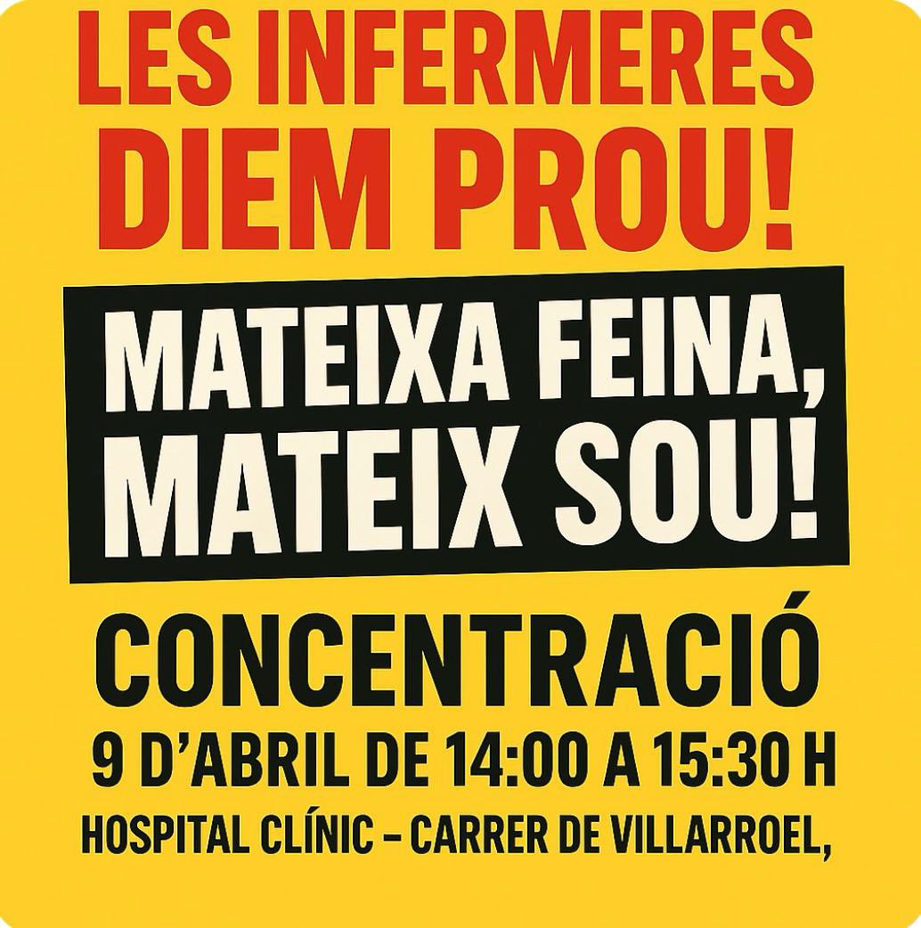 Apihcclinic's tweet photo. Les infermeres de l Hospital Clínic diem prou!!
Sortim al carrer! Mobilitza’t per una infermeria digna.
Per cuidar amb drets, degudament i no amb sacrificis !!! 💪🏻
@catsalut https://t.co/wsFSBjl41L