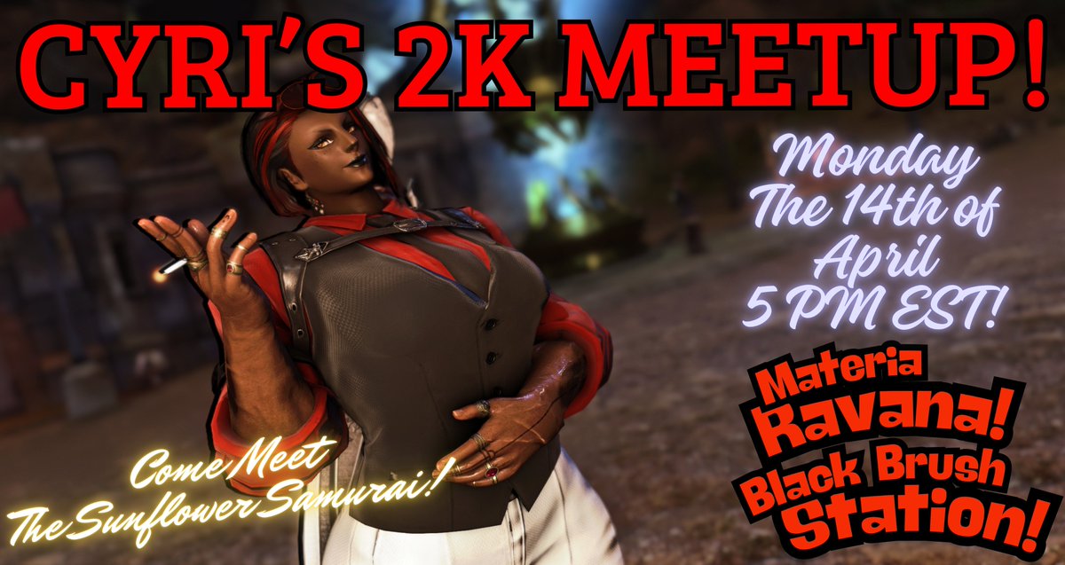 COME MEET MAMA CY! I'll be around in Oni form, but also normal Cyri form at some point! come take pictures! come hang out! make new friends! I'll hold a big raffle for those present who wanna enter too!! Maybe for some fun collabs? maybe for some ingame stuff? I haven't decided!