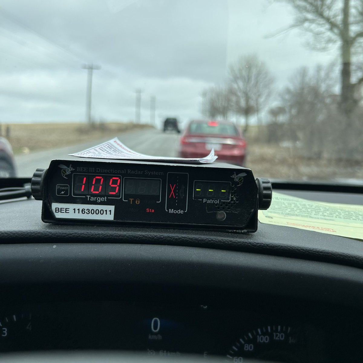 DRPSNorthDiv's tweet photo. North Division Traffic charged driver with stunt - excessively speeding (40 km/hr or more over the speed limit), 30 day licence suspension, 14 day vehicle impound in #Blackstock, #EdgertonRd. #durhamvisionzero #brock #scugog #uxbridge cg https://t.co/wmMO553ggJ
