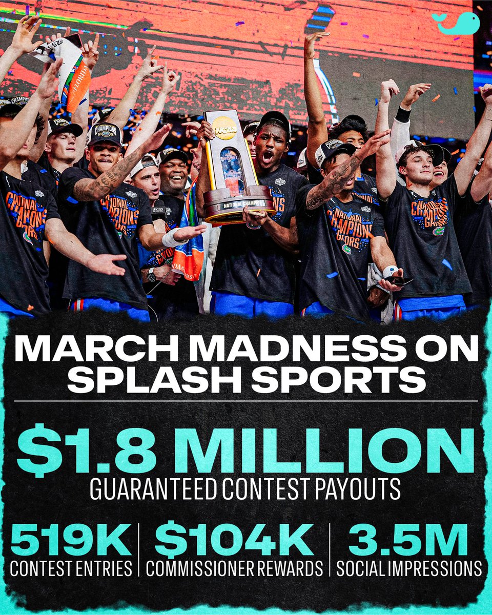 Millions paid out in guaranteed and private contests.

Thousands of commissioners rewarded for running March Madness contests on Splash. 

We're just getting started🌊