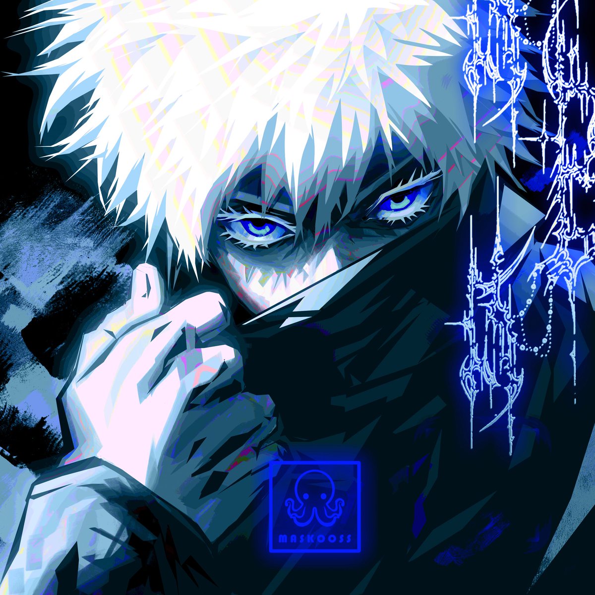 MASKOO185826's tweet photo. Quick Gojo painting #JujutsuKaisen https://t.co/8bAOsTOdxN