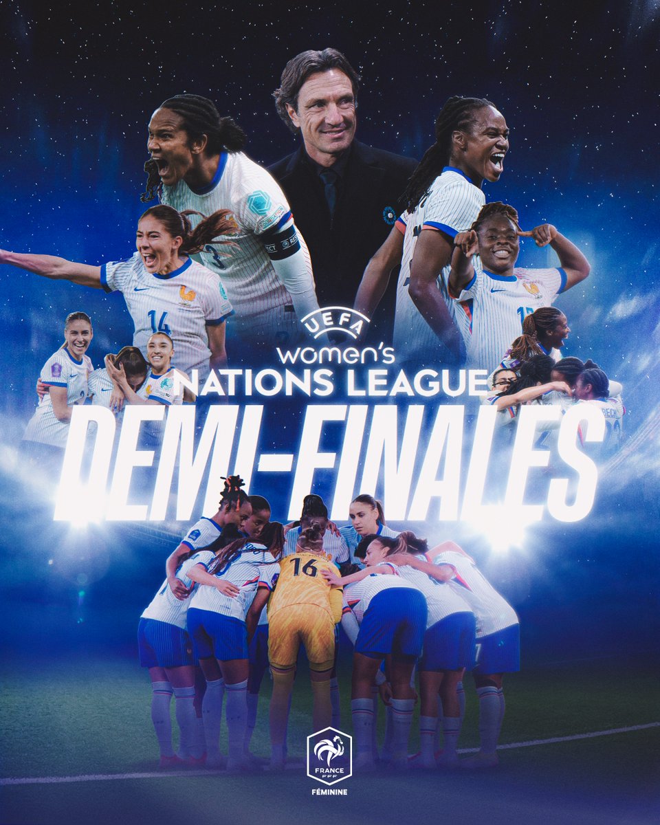 equipedefranceF's tweet photo. 𝘿𝙞𝙧𝙚𝙘𝙩𝙞𝙤𝙣 𝙡𝙚𝙨 𝙙𝙚𝙢𝙞-𝙛𝙞𝙣𝙖𝙡𝙚𝙨 !! 🤩

Grâce à leur 𝘃𝗶𝗰𝘁𝗼𝗶𝗿𝗲 face à la Norvège (2-0), nos Bleues rejoignent à nouveau le 𝘍𝘪𝘯𝘢𝘭 4 de la Ligue des Nations 💪🇫🇷

RDV en fin d’année 🔜

#FiersdetreBleues https://t.co/bYcJ780DtN
