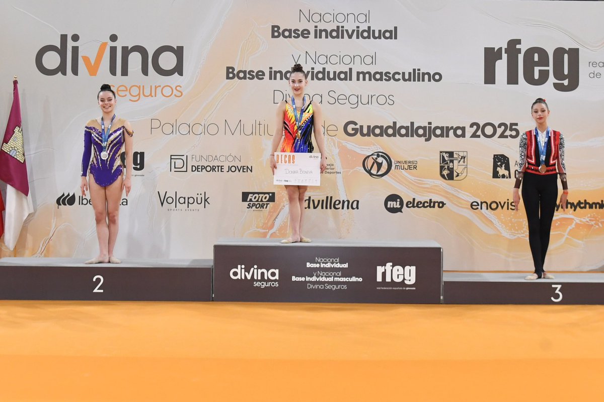 RFEGimnasia's tweet photo. Categoría juvenil 08-09
Nerea Corrales (Piedras Blancas, AST)
Blanca Lloret (Vilablareix, CAT)
Mireia de la Encarnación (Manises, CVA)
 Juvenil 08-09 OPEN 
Donika Boneva (Goldem Boadilla, MAD)
Nerea Corrales (Piedras Blancas, AST)
Blanca Lloret (Vilablareix, CAT)

¡Enhorabuena! https://t.co/zff1Fe7qHN