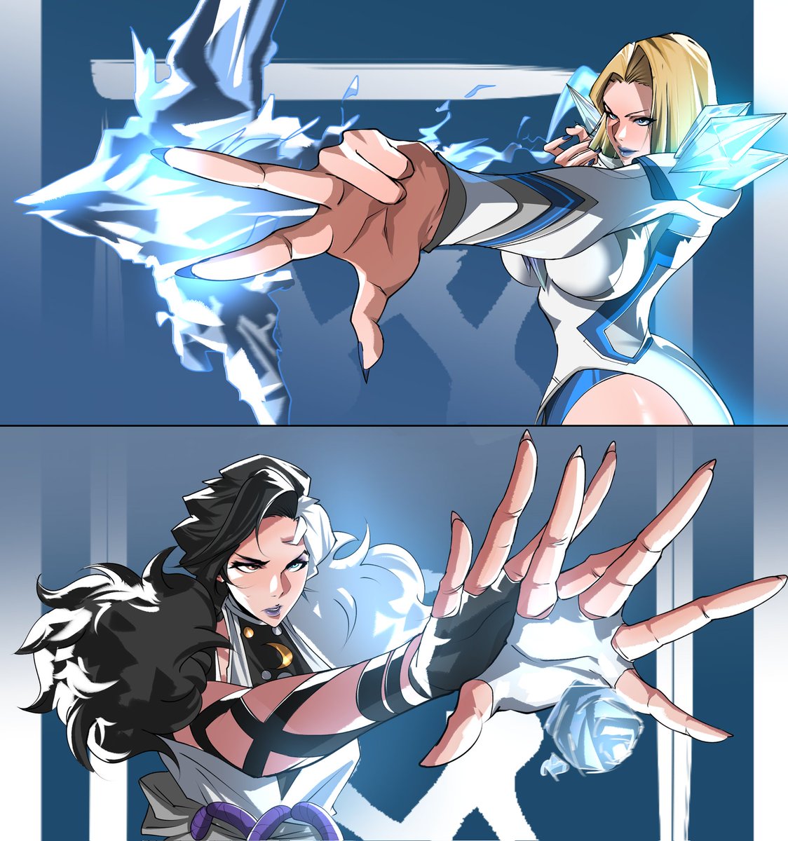 wemanhwa_'s tweet image. These two have some beef coming #EmmaFrost #MarvelRivals #MarvelRivalsfanart #LunaSnow #Jjk