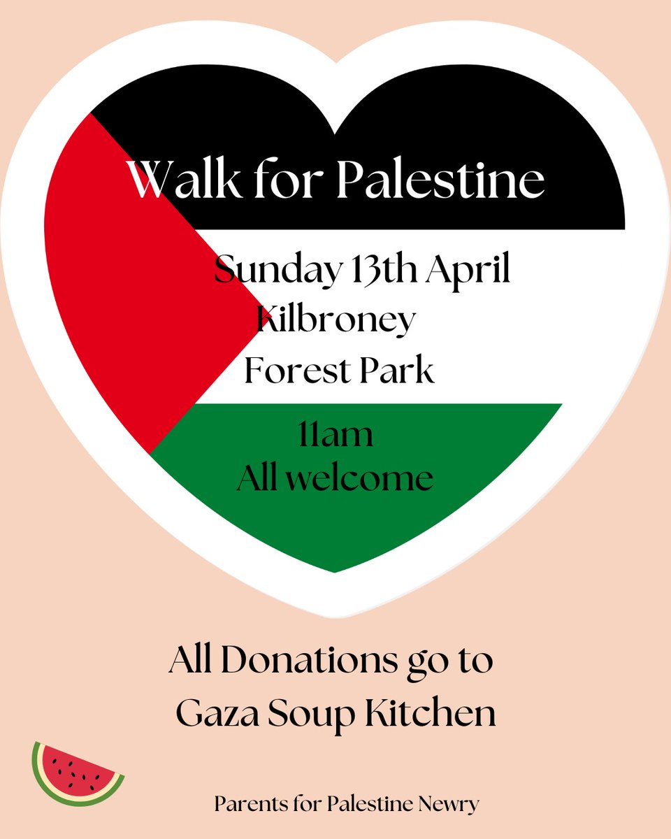 saralouisamccoy's tweet photo. #WalkForPalestine #Kilbroney #Rostrevor in aid of the Gaza Soup Kitchen. 
Everyone welcome 🙏 https://t.co/L8OPyEONMn