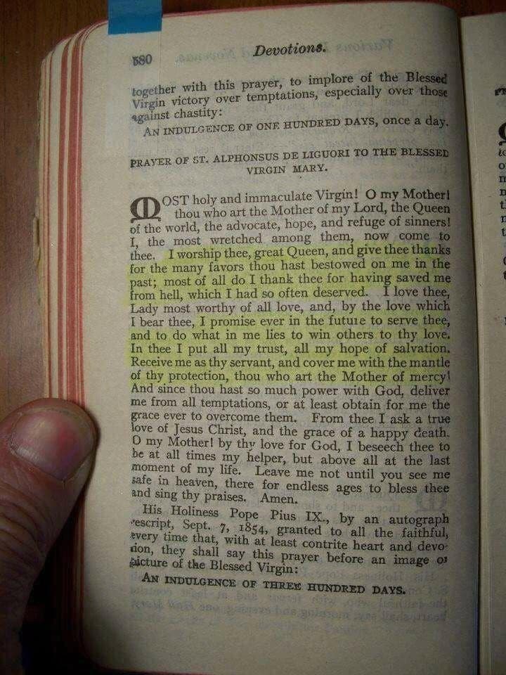 potamopotos's tweet image. Ah, yes, the "it's just like asking a friend to pray for you" argument 

Psst, want 300 days off of purgatory?