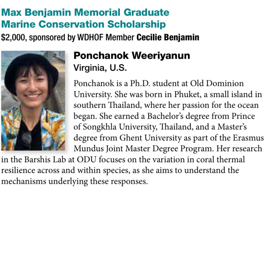 Mind Weeriyanun (she/they) (@pweeriyanun) on Twitter photo So grateful to be selected as one of the scholarship recipients from <a href="/FieldInclusive/">Field Inclusive</a> and <a href="/TheWDHOF/">WDHOF</a> 🙏. These grants will be used to support my project about shallow-reef coral thermal resilience in American Samoa 🪸🇦🇸 So grateful to be selected as one of the scholarship recipients from <a href="/FieldInclusive/">Field Inclusive</a> and <a href="/TheWDHOF/">WDHOF</a> 🙏. These grants will be used to support my project about shallow-reef coral thermal resilience in American Samoa 🪸🇦🇸