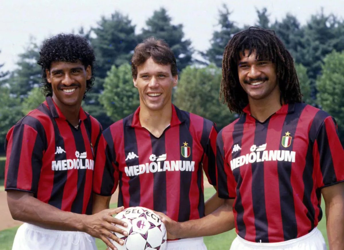 kevinsayer's tweet photo. @NFLDraftSi In order:

3rd Parma 98. Buffon, Fuser, D.Baggio, Tino Asprilla, Cannavaro, Sensini, Crespo, Veron, Thuram. It's a Team you bought on Sensible Soccer 
2nd Denmark 86. Half shirt design. Stripes, chevrons. Big numbers Laudrup embarrassing people.
1st Milan 89 That's it #Rossoneri https://t.co/39DHYNm8Ie