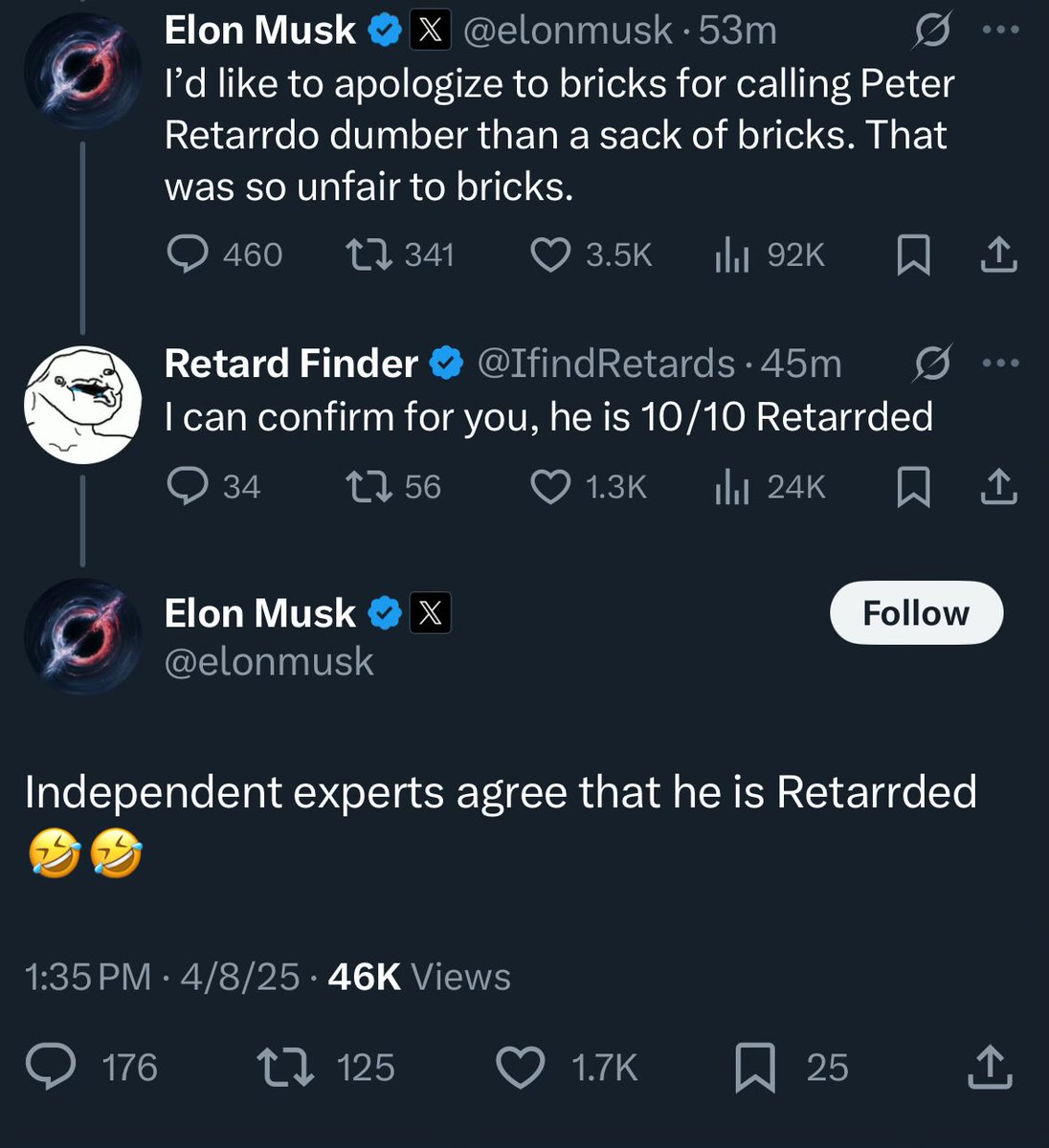 agraybee's tweet photo. The richest man on earth is talking to himself through his gimmick account. https://t.co/Xi1jYwKRpF