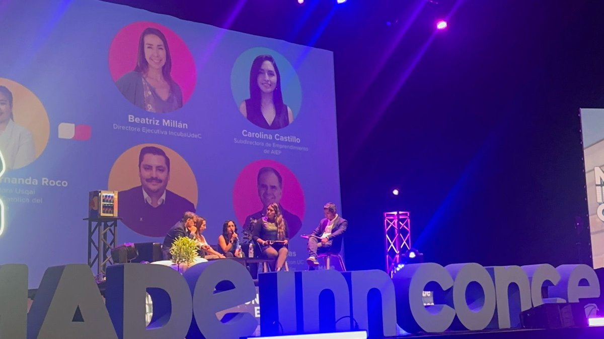 UniversiaChile's tweet photo. Hoy en #Madeinnconce, el comité de #MetaRedXChile esta exponiendo sobre el rol de las instituciones de Educación Superior en el emprendimiento

@MetaRedX @udeconcepcion @INCUBAUDEC @uandes @AIEP @UCNorte @usqui @ucatolica @CentroinnovaUC https://t.co/wxga0NOjig