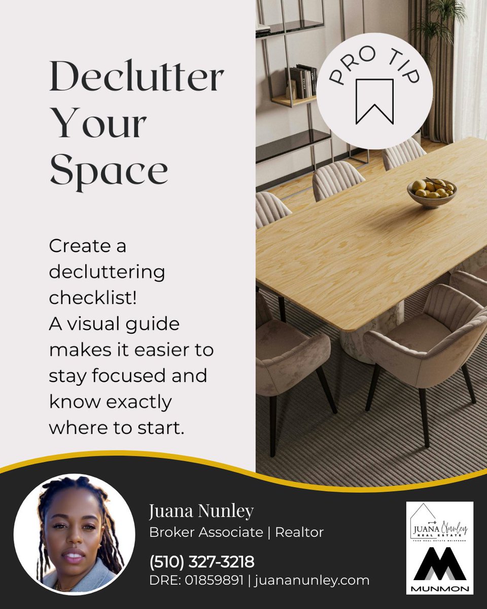 juananun's tweet photo. 📝 Declutter with a Plan!

A cluttered space can feel overwhelming, but a decluttering checklist helps break it down into manageable steps. By creating a visual guide, you’ll stay focused, organized, and motivated to tackle one area at a time.

#homecleaningtips #decluttertips https://t.co/ae980iHMHn