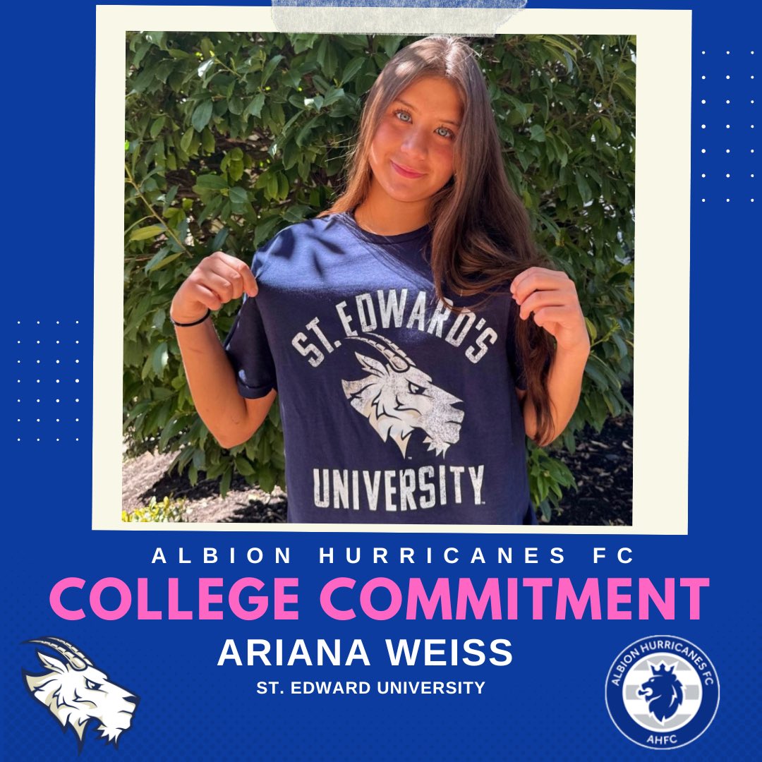 ahfcsoccer's tweet photo. Congratulations to Ariana Weiss, AHFC 08G ECNL, on her commitment to St. Edward University! https://t.co/RSUd1bPthN