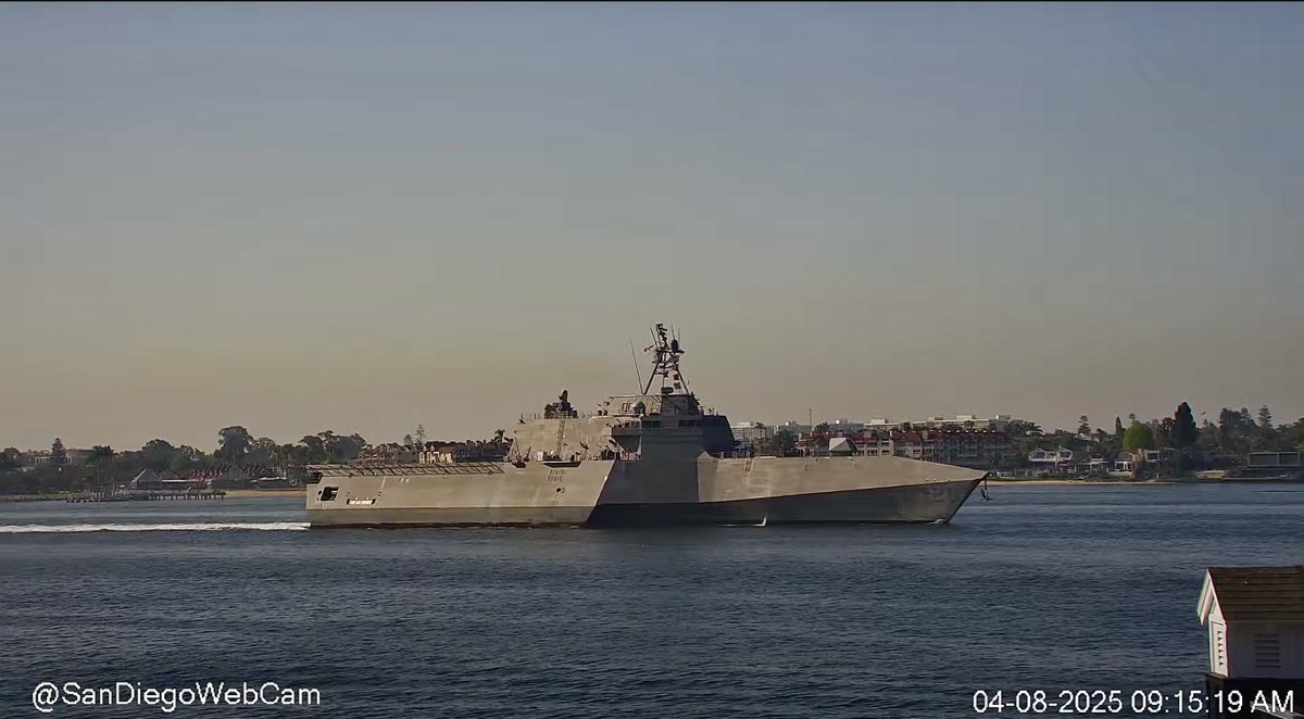 WarshipCam's tweet photo. USS Cincinnati (LCS 20) Independence-variant littoral combat ship leaving San Diego - April 8, 2025 #usscincinnati #lcs20

SRC: YT- SanDiegoWebCam https://t.co/ElHLmQ3YNV