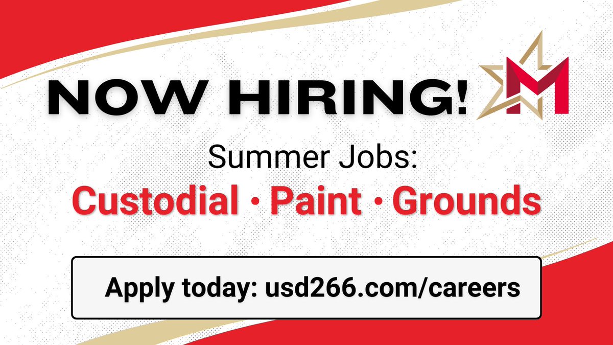 maize266's tweet photo. Spend your summer with the Maize team! ☀️

We’re hiring for summer custodial, paint, and grounds roles — ideal for students or staff looking for extra hours.

Apply now 👉 https://t.co/V4HuJ15XDw https://t.co/Y1R9eKRTug
