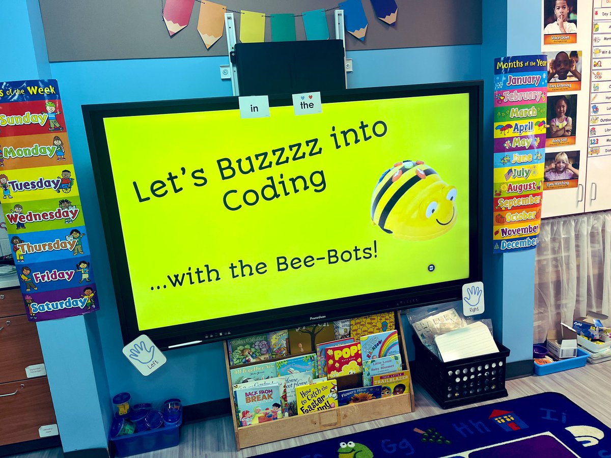 techiepusher's tweet image. Kindergarten in buzzing into coding!!  🐝🤖🐝🤖🐝🤖 @TerrapinBots @MrBaileyESM