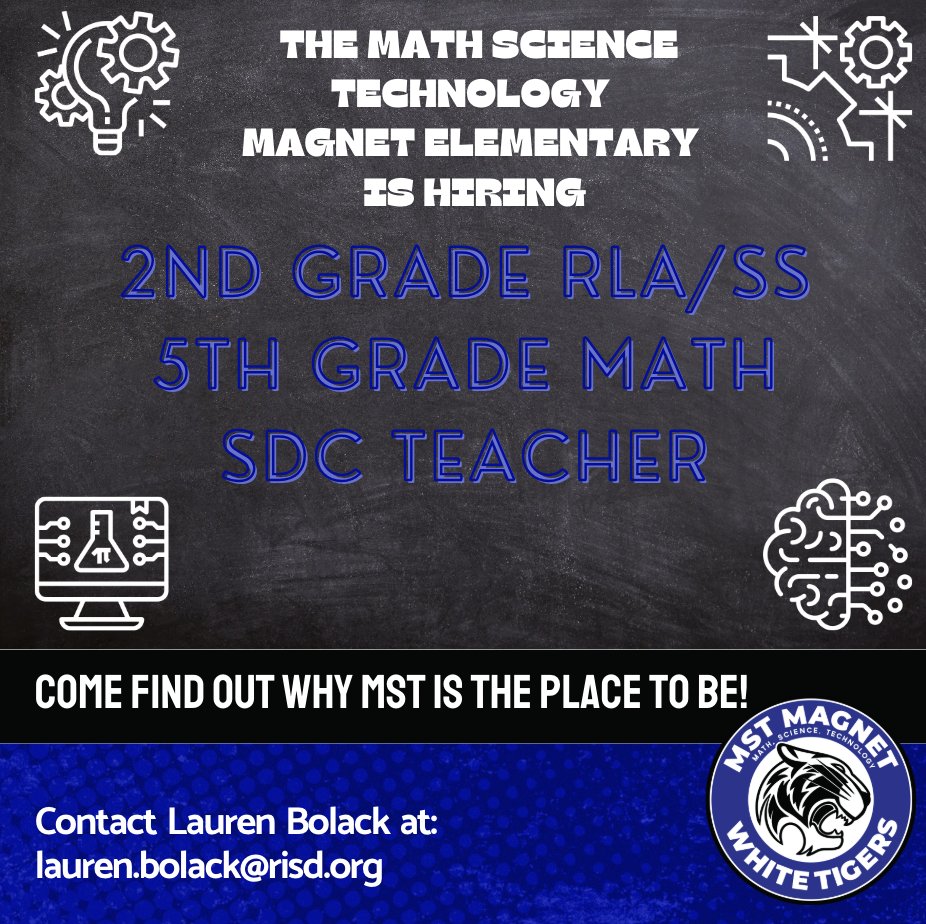 Dr. Lauren Bolack (@lauren_bolack) on Twitter photo ✨Looking for a school where passion meets purpose? MST is hiring, and you might be the magic we’re looking for!💫
At MST, innovation thrives, students shine, and joy fills the halls.
Join a team where every day is extraordinary.🌟
<a href="/MSTMAGNET/">MST Magnet School</a> #MSTCultureofExcellence #ApplyToday ✨Looking for a school where passion meets purpose? MST is hiring, and you might be the magic we’re looking for!💫
At MST, innovation thrives, students shine, and joy fills the halls.
Join a team where every day is extraordinary.🌟
<a href="/MSTMAGNET/">MST Magnet School</a> #MSTCultureofExcellence #ApplyToday