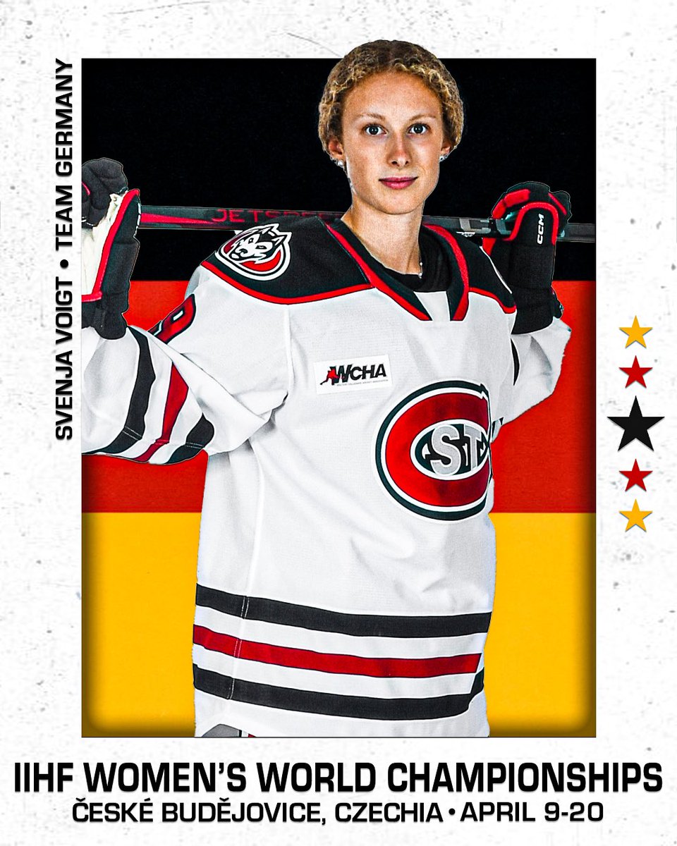 Viel Glück bei der Weltmeisterschaft‼️
Hodně štěstí na MS‼️

Good luck to Laura Zimmermann🇨🇭, Svenja Voigt 🇩🇪, Laura Kluge 🇩🇪 (2017-21) and Klára Hymlárová 🇨🇿 (2019-24) at the <a href="/IIHFHockey/">IIHF</a> Women's World Championship in Czechia from April 9-20 🏒🏆

#HuskyHockey 🏒 | #GoHuskies 🐾