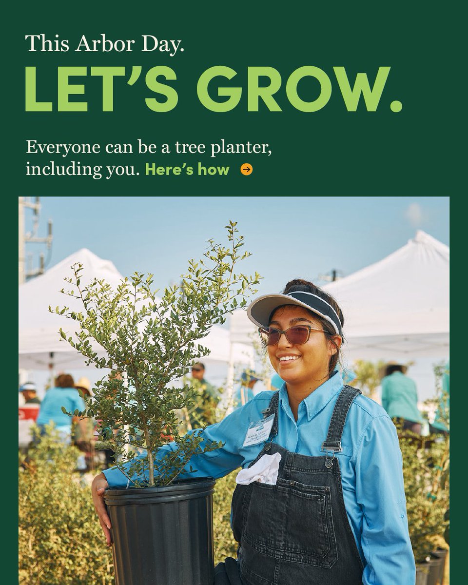 arborday's tweet photo. It’s Arbor Day season, and the world needs trees more than ever. The good news is, we can all join the greater good. Whether with affordable access to trees from our nursery or supporting large-scale reforestation projects, we make it possible for everyone to be a tree planter.

Whether with shovels or support, choose how you’ll plant trees this Arbor Day season, then join us to get started.
