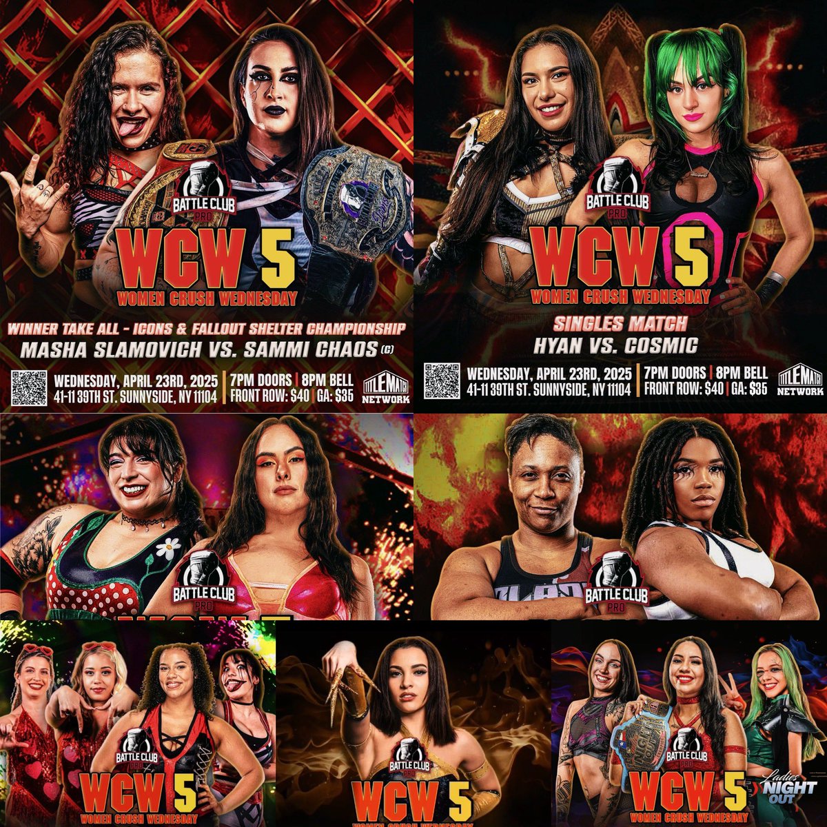 Jocay19's tweet photo. Wednesday April 23rd @Battleclubpro is back in Sunnyside Queens at the @Alewife_Brewing for #WCW5
•@mashaslamovich v @realSammiChaos
•@_thehyan v @Yescosmic1
•@the_gnomie v @KaitlynMariePro
•@Jordan_Blade92 v @znthpro
+ MUCH MORE!
🎟️ https://t.co/W9oS7zPIXW https://t.co/7ihHebZQtK