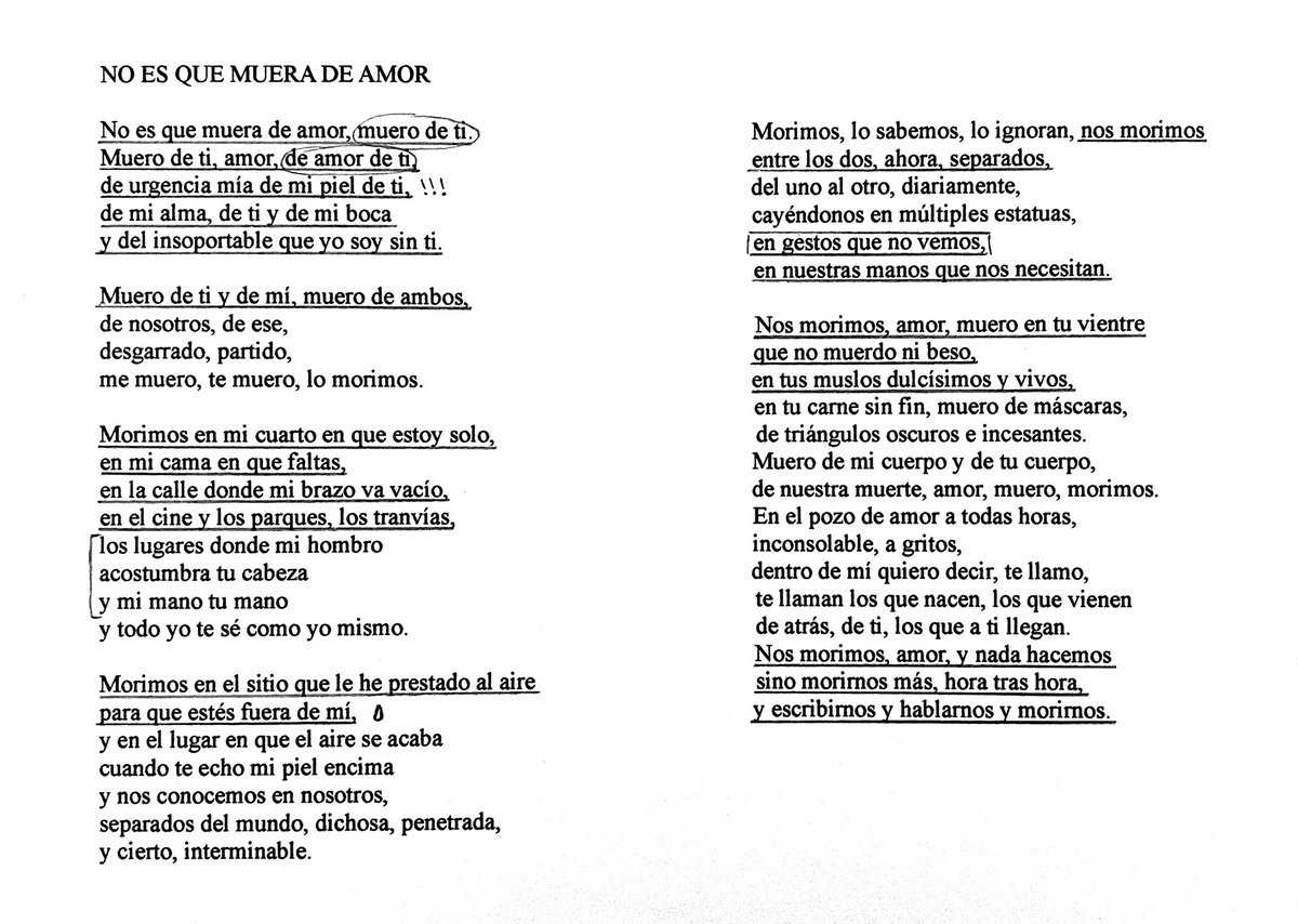 «muero de ti, amor, de amor de ti»