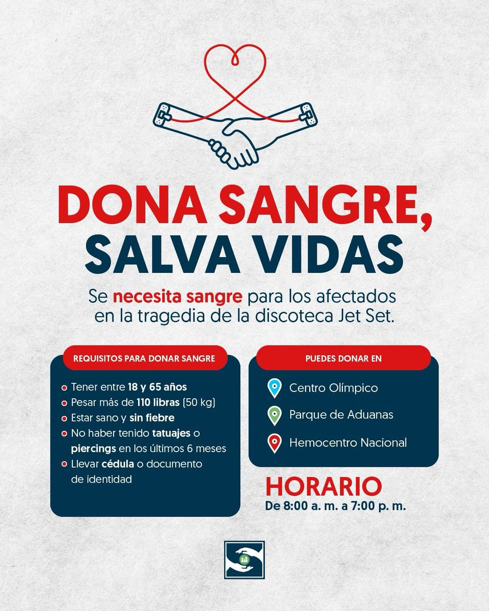 🩸¡Dona sangre, salva vidas! 🙏
Contamos contigo en esta situación en la que muchos te necesitan.