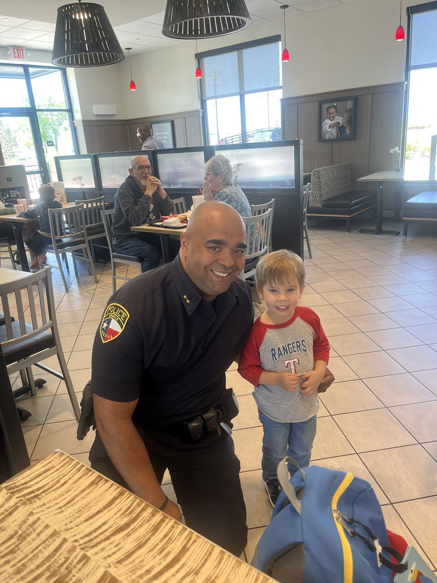 One of the best parts of this job is the opportunity to connect with kids.  

Today we made a new friend named Baron.  After “deputizing” him with a badge tattoo, he promised to use his authority to maintain order at his house.  

#ArgyleProud
#CommunityPolicing
<a href="/TownofArgyle/">Town of Argyle</a>