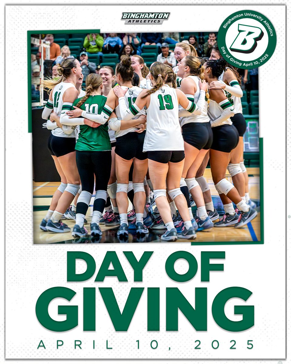 Today's the day 👀

Binghamton's Division of Athletics Day of Giving is an opportunity for everyone to support athletics and their favorite sports programs.

Click the link below to support Bearcat Volleyball!

🔗tinyurl.com/4tt74hf8

#ONEBinghamton